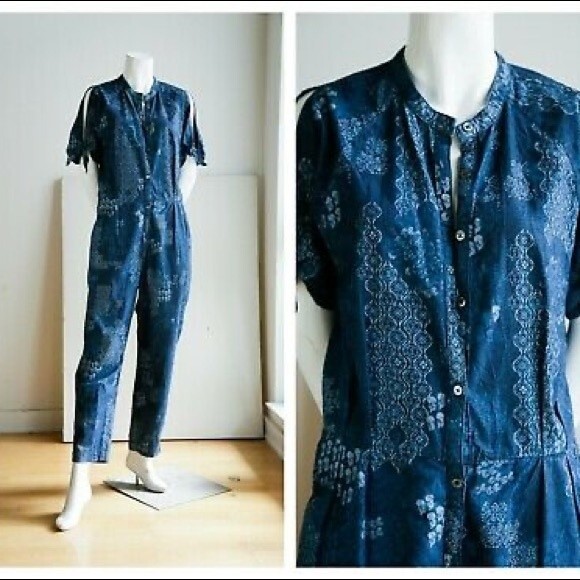 Free People Blue Aztec Jumpsuit Size Small - Picture 3 of 16